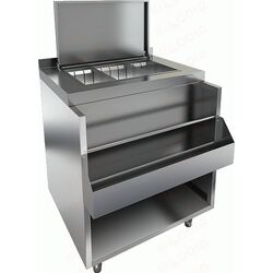 Барная станция с бортом, доп. карманом и крышкой HICOLD НБМВЛ-6/5БККР фото, купить в Липецке | Uliss Trade