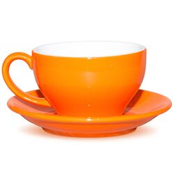 Чашка с блюдцем Barista (Бариста) 300 мл, оранжевая, P.L. Proff Cuisine фото, купить в Липецке | Uliss Trade