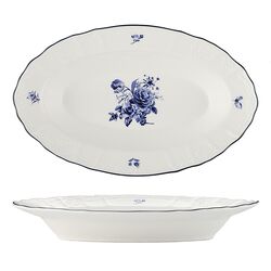 Блюдо овальное,глубокое 24*16 см, 350 мл, коллекция "Blue Flower"  P.L. Proff Cuisine фото, купить в Липецке | Uliss Trade